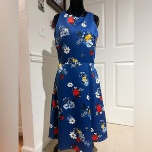 NWOT Banana Republic Floral Blue Sleeveless Dress